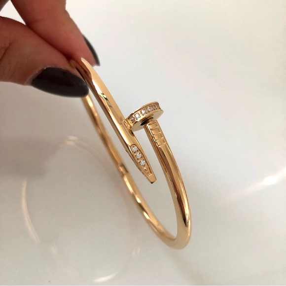 Gold Nail Zirconia Bracelet Classic Model - Picture 6 of 13